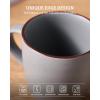 image:imagefamiware Coffee Mugs Set of 6 Meteor 13 oz Ceramic Mug Cup Set with Handle for Coffee Tea Cappuccino Latte Milk Creamy WhiteMercuryDark Grey