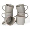 image:imagefamiware Coffee Mugs Set of 6 Meteor 13 oz Ceramic Mug Cup Set with Handle for Coffee Tea Cappuccino Latte Milk Creamy WhiteMercuryDark Grey