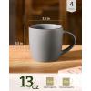 image:imagefamiware Coffee Mugs Set of 6 Meteor 13 oz Ceramic Mug Cup Set with Handle for Coffee Tea Cappuccino Latte Milk Creamy WhiteMercuryDark Grey