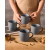 image:imagefamiware Coffee Mugs Set of 6 Meteor 13 oz Ceramic Mug Cup Set with Handle for Coffee Tea Cappuccino Latte Milk Creamy WhiteMercuryDark Grey