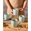 image:imagefamiware Coffee Mugs Set of 6 Meteor 13 oz Ceramic Mug Cup Set with Handle for Coffee Tea Cappuccino Latte Milk Creamy WhiteMercuryLight Green