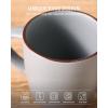 image:imagefamiware Coffee Mugs Set of 6 Meteor 13 oz Ceramic Mug Cup Set with Handle for Coffee Tea Cappuccino Latte Milk Creamy WhiteMercuryLight Grey