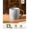 image:imagefamiware Coffee Mugs Set of 6 Meteor 13 oz Ceramic Mug Cup Set with Handle for Coffee Tea Cappuccino Latte Milk Creamy WhiteMercuryLight Grey