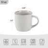 image:imagefamiware Coffee Mugs Set of 6 Meteor 13 oz Ceramic Mug Cup Set with Handle for Coffee Tea Cappuccino Latte Milk Creamy WhiteMercuryMulticolor