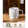image:imagefamiware Coffee Mugs Set of 6 Meteor 13 oz Ceramic Mug Cup Set with Handle for Coffee Tea Cappuccino Latte Milk Creamy WhiteMercuryWhite
