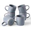 image:imagefamiware Coffee Mugs Set of 6 Meteor 13 oz Ceramic Mug Cup Set with Handle for Coffee Tea Cappuccino Latte Milk Creamy WhiteMeteorBlue Gray