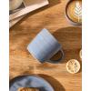 image:imagefamiware Coffee Mugs Set of 6 Meteor 13 oz Ceramic Mug Cup Set with Handle for Coffee Tea Cappuccino Latte Milk Creamy WhiteMeteorBlue Gray