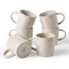 image:imagefamiware Coffee Mugs Set of 6 Meteor 13 oz Ceramic Mug Cup Set with Handle for Coffee Tea Cappuccino Latte Milk Creamy WhiteMeteorCreamy White