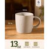 image:imagefamiware Coffee Mugs Set of 6 Meteor 13 oz Ceramic Mug Cup Set with Handle for Coffee Tea Cappuccino Latte Milk Creamy WhiteMeteorCreamy White