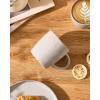 image:imagefamiware Coffee Mugs Set of 6 Meteor 13 oz Ceramic Mug Cup Set with Handle for Coffee Tea Cappuccino Latte Milk Creamy WhiteMeteorCreamy White