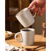 image:imagefamiware Coffee Mugs Set of 6 Meteor 13 oz Ceramic Mug Cup Set with Handle for Coffee Tea Cappuccino Latte Milk Creamy WhiteMeteorCreamy White