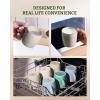 image:imagefamiware Coffee Mugs Set of 6 Meteor 13 oz Ceramic Mug Cup Set with Handle for Coffee Tea Cappuccino Latte Milk Creamy WhiteMeteorMatcha Green