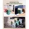 image:imagefamiware Coffee Mugs Set of 6 Meteor 13 oz Ceramic Mug Cup Set with Handle for Coffee Tea Cappuccino Latte Milk Creamy WhiteMeteorPeacock Green