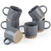 image:imagefamiware Coffee Mugs Set of 6 Meteor 13 oz Ceramic Mug Cup Set with Handle for Coffee Tea Cappuccino Latte Milk Creamy WhiteMilkywayDark Gray
