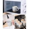 image:imagefamiware Coffee Mugs Set of 6 Meteor 13 oz Ceramic Mug Cup Set with Handle for Coffee Tea Cappuccino Latte Milk Creamy WhiteMilkywayLigth Gray