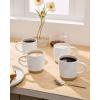 image:imagefamiware Coffee Mugs Set of 6 Meteor 13 oz Ceramic Mug Cup Set with Handle for Coffee Tea Cappuccino Latte Milk Creamy WhiteMilkywayWhite