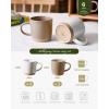 image:imagefamiware Coffee Mugs Set of 6 Meteor 13 oz Ceramic Mug Cup Set with Handle for Coffee Tea Cappuccino Latte Milk Creamy WhiteMilkywayWhiteCinnamon Brown