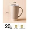 image:imagefamiware Jupiter Large Coffee Mug 20oz Coffee Mug with Lid Ceramic Mugs Set of 2 Cup Set with Handle for Latte Tea Cocoa Milk Microwave and Dishwasher Safe Light Blue and Light GreenMilkywayCinnamon Brown and Dark Gray