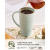 image:imagefamiware Jupiter Large Coffee Mug 20oz Coffee Mug with Lid Ceramic Mugs Set of 2 Cup Set with Handle for Latte Tea Cocoa Milk Microwave and Dishwasher Safe Light Blue and Light GreenJupiterLight Blue and Light Green