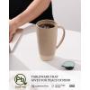 image:imagefamiware Jupiter Large Coffee Mug 20oz Coffee Mug with Lid Ceramic Mugs Set of 2 Cup Set with Handle for Latte Tea Cocoa Milk Microwave and Dishwasher Safe Light Blue and Light GreenMilkywayCinnamon Brown and Dark Gray