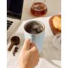 image:imagefamiware Jupiter Large Coffee Mug 20oz Coffee Mug with Lid Ceramic Mugs Set of 2 Cup Set with Handle for Latte Tea Cocoa Milk Microwave and Dishwasher Safe Light Blue and Light GreenJupiterLight Blue