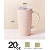 image:imagefamiware Jupiter Large Coffee Mug 20oz Coffee Mug with Lid Ceramic Mugs Set of 2 Cup Set with Handle for Latte Tea Cocoa Milk Microwave and Dishwasher Safe Light Blue and Light GreenJupiterLight Pink