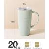 image:imagefamiware Jupiter Large Coffee Mug 20oz Coffee Mug with Lid Ceramic Mugs Set of 2 Cup Set with Handle for Latte Tea Cocoa Milk Microwave and Dishwasher Safe Light Blue and Light GreenJupiterLight Green and Vanilla White