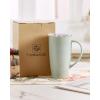 image:imagefamiware Jupiter Large Coffee Mug 20oz Coffee Mug with Lid Ceramic Mugs Set of 2 Cup Set with Handle for Latte Tea Cocoa Milk Microwave and Dishwasher Safe Light Blue and Light GreenJupiterLight Green