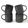 image:imagefamiware Coffee Mug Set for 6 Star 16 oz Catering Mugs Cup Set with Handle for Coffee Tea Cocoa Milk  Ceramic Stoneware Drinkware Set Matte Dark CharcoalDeep Forest