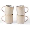 image:imagefamiware Coffee Mug Set for 6 Star 16 oz Catering Mugs Cup Set with Handle for Coffee Tea Cocoa Milk  Ceramic Stoneware Drinkware Set Matte Dark CharcoalCappuccino White