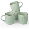 image:imagefamiware Coffee Mugs Set of 6 Meteor 13 oz Ceramic Mug Cup Set with Handle for Coffee Tea Cappuccino Latte Milk Creamy WhiteMercuryLight Green