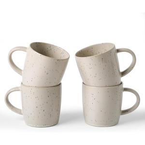 image:imagefamiware Coffee Mugs Set of 6 Meteor 13 oz Ceramic Mug Cup Set with Handle for Coffee Tea Cappuccino Latte Milk Creamy WhiteMeteorCreamy White
