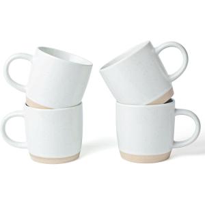 image:imagefamiware Coffee Mugs Set of 6 Meteor 13 oz Ceramic Mug Cup Set with Handle for Coffee Tea Cappuccino Latte Milk Creamy WhiteMilkywayWhite