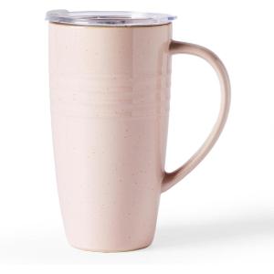 image:imagefamiware Jupiter Large Coffee Mug 20oz Coffee Mug with Lid Ceramic Mugs Set of 2 Cup Set with Handle for Latte Tea Cocoa Milk Microwave and Dishwasher Safe Light Blue and Light GreenJupiterLight Pink