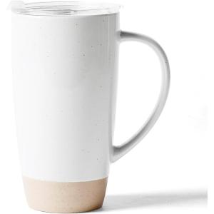image:imagefamiware Jupiter Large Coffee Mug 20oz Coffee Mug with Lid Ceramic Mugs Set of 2 Cup Set with Handle for Latte Tea Cocoa Milk Microwave and Dishwasher Safe Light Blue and Light GreenMilkywayWhite