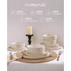 image:imageFamiware Annecy Plates and Bowls Sets 12 Pieces Dinnerware Sets Microwave and Dishwasher Safe Dishes Set for 4 Chip and Scratch Resistant GreyBlueCreamy White with Colorful Speckles