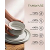 image:imageFamiware Annecy Plates and Bowls Sets 12 Pieces Dinnerware Sets Microwave and Dishwasher Safe Dishes Set for 4 Chip and Scratch Resistant GreyBlueGrayWhite