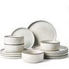 image:imageFamiware Annecy Plates and Bowls Sets 12 Pieces Dinnerware Sets Microwave and Dishwasher Safe Dishes Set for 4 Chip and Scratch Resistant GreyBlueGrayWhite