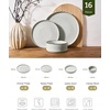image:imageFamiware Annecy Plates and Bowls Sets 12 Pieces Dinnerware Sets Microwave and Dishwasher Safe Dishes Set for 4 Chip and Scratch Resistant GreyBlueGrayWhite