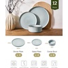 image:imageFamiware Annecy Plates and Bowls Sets 12 Pieces Dinnerware Sets Microwave and Dishwasher Safe Dishes Set for 4 Chip and Scratch Resistant GreyBlueGreyBlue