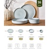 image:imageFamiware Annecy Plates and Bowls Sets 12 Pieces Dinnerware Sets Microwave and Dishwasher Safe Dishes Set for 4 Chip and Scratch Resistant GreyBlueGreyBlue