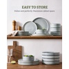 image:imageFamiware Annecy Plates and Bowls Sets 12 Pieces Dinnerware Sets Microwave and Dishwasher Safe Dishes Set for 4 Chip and Scratch Resistant GreyBlueGreyBlue