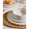 image:imageFamiware Annecy Plates and Bowls Sets 12 Pieces Dinnerware Sets Microwave and Dishwasher Safe Dishes Set for 4 Chip and Scratch Resistant GreyBlueMatte Beige White
