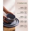 image:imageFamiware Annecy Plates and Bowls Sets 12 Pieces Dinnerware Sets Microwave and Dishwasher Safe Dishes Set for 4 Chip and Scratch Resistant GreyBlueMistyBlue
