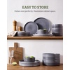image:imageFamiware Annecy Plates and Bowls Sets 12 Pieces Dinnerware Sets Microwave and Dishwasher Safe Dishes Set for 4 Chip and Scratch Resistant GreyBlueMistyBlue