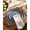image:imageFamiware Annecy Plates and Bowls Sets 12 Pieces Dinnerware Sets Microwave and Dishwasher Safe Dishes Set for 4 Chip and Scratch Resistant GreyBlueMistyBlue