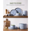 image:imageFamiware Annecy Plates and Bowls Sets 12 Pieces Dinnerware Sets Microwave and Dishwasher Safe Dishes Set for 4 Chip and Scratch Resistant GreyBlueReactive Blue