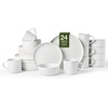 image:imageFamiware Annecy Plates and Bowls Sets 12 Pieces Dinnerware Sets Microwave and Dishwasher Safe Dishes Set for 4 Chip and Scratch Resistant GreyBlueWhite