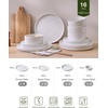 image:imageFamiware Annecy Plates and Bowls Sets 12 Pieces Dinnerware Sets Microwave and Dishwasher Safe Dishes Set for 4 Chip and Scratch Resistant GreyBlueWhite