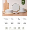image:imageFamiware Annecy Plates and Bowls Sets 12 Pieces Dinnerware Sets Microwave and Dishwasher Safe Dishes Set for 4 Chip and Scratch Resistant GreyBlueWhite